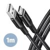 AXAGON BUCM-AM10AB Kabel USB-C  USB-A, 1.0m USB 2.0, 3A, ALU, oplot Czarny